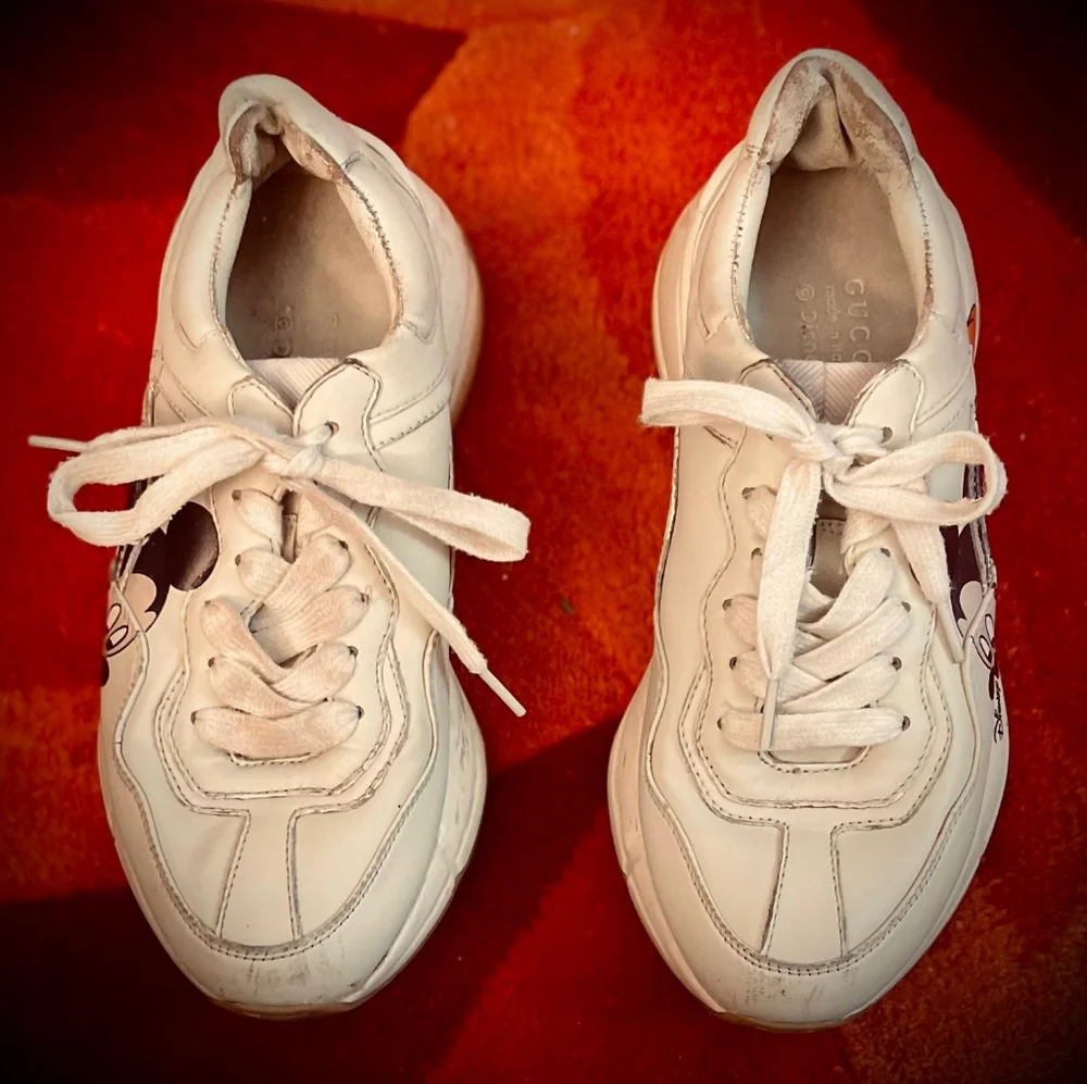 Gucci Disney Mickey Mouse Sneakers.Women’s 6.5US,(37 Europe).Offwhite. Authentic - Picture 5 of 6